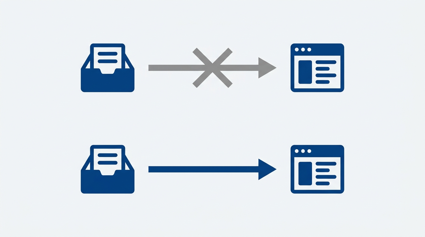 구글애즈 향상된 전환과 Data Manager API 이전 대응 옛 경로는 가위표로 막히고 새 경로만 대시보드로 이어지는 일러스트