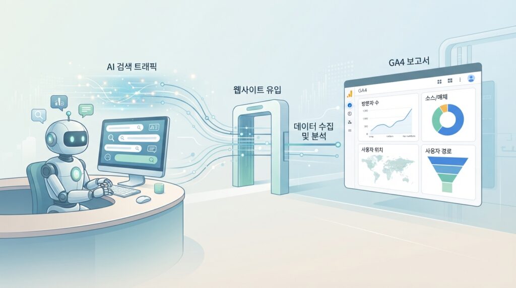 AI 검색에서 온 방문은 GA4 어디에 찍히는가 대표 이미지